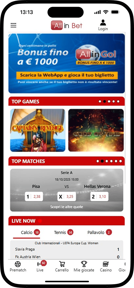Allinbet Pagina iniziale
